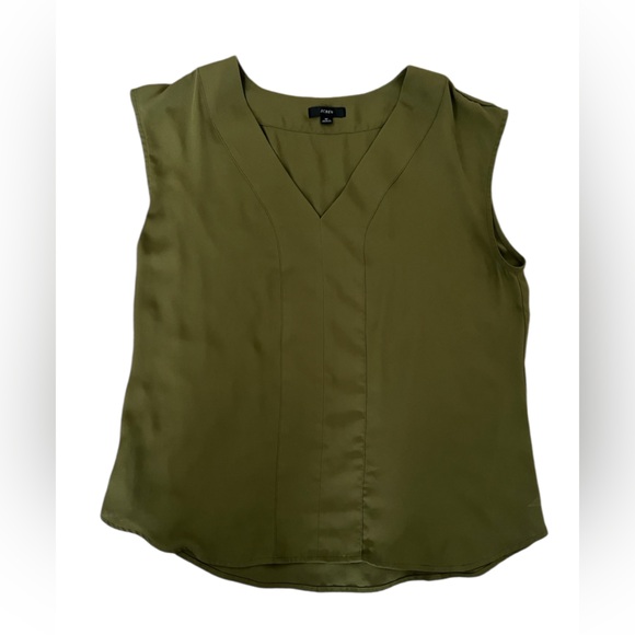 J. Crew Tops - J. Crew Khaki Green V-Neck Blouse